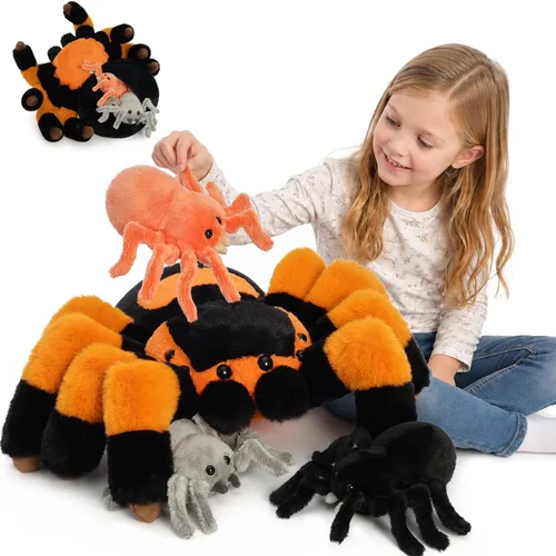 Vista 9 de MorisMos Peluche de perro salvaje africano, peluche de mamá de 18 pulgadas