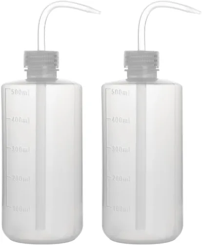 Vista 8 de stonylab Botella de lavado químico, paquete de 2 botellas de plástico para lavado de laboratorio de seguridad, LDPE con boca estrecha, 8.5 fl oz