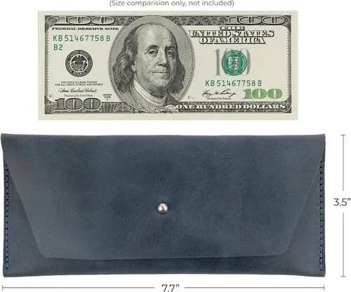 Vista 6 de Hide & Drink, Bolsa larga de utilidad hecha a mano de cuero de grano completo, elegante cartera para transportar y almacenar efectivo, monedas