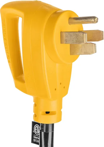 Vista 4 de Camco PowerGrip Dogbone - Adaptador eléctrico para autocaravana, cuenta con conexiones macho y hembra de 30 amperios de alta resistencia, hecho