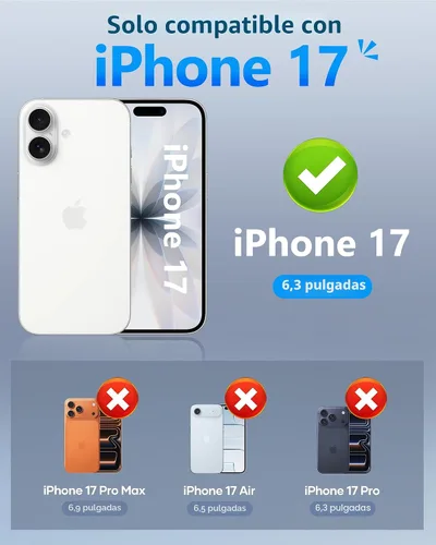 Vista 2 de ATATOO Funda tipo cartera para iPhone 17, tarjetero integrado (3-5 tarjetas), funda para cámara deslizante y bloqueo RFID, protección de grado Negro