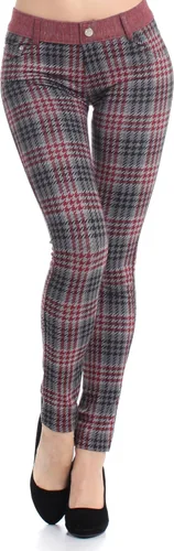Vista 2 de Moda MIC Skinny Houndstooth Plaid Moda Pantalones