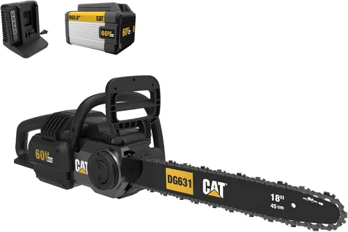 Vista 12 de Motosierra CAT DG630 60V sin escobillas de 16 pulgadas, motosierra de batería con tensado de cadena sin herramientas, motosierra eléctrica