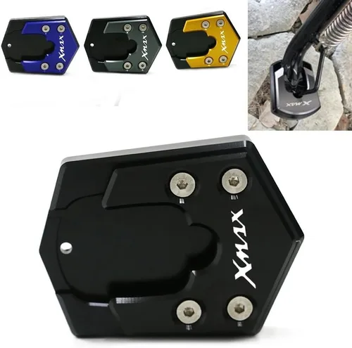 Vista 2 de Motorcycle Side Stand pad CNC Kickstand Motorcycle Foot Side Stand Extension Pad Support Plate Enlarge for Y&AMAHA X-MAX X MAX Xmax 300 125 250 Red