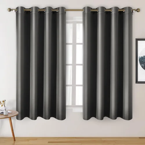 Vista 22 de HOMEIDEAS 2 paneles de cortina de seda sintética, cortinas opacas para dormitorio