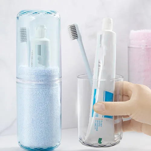 Vista 5 de DOITOOL Estuche para cepillos de dientes de viaje de plástico transparente para cepillos de dientes, contenedor portátil para cepillos de dientes
