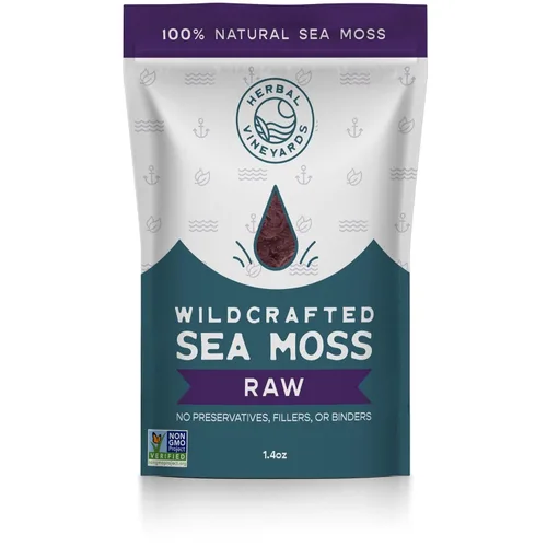 Vista 9 de Herbal Vineyards Musgo marino orgánico silvestre dorado crudo de 1.4 onzas, sin OMG, rico en nutrientes para tés, batidos, helado y gel de musgo