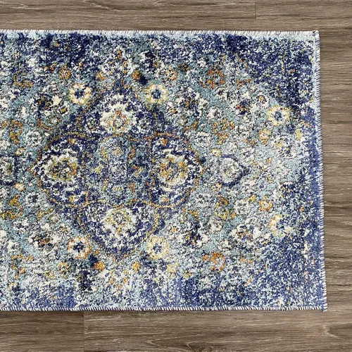 Vista 4 de Luxe Weavers 4620 Marine 2x3 - Alfombra floral envejecida
