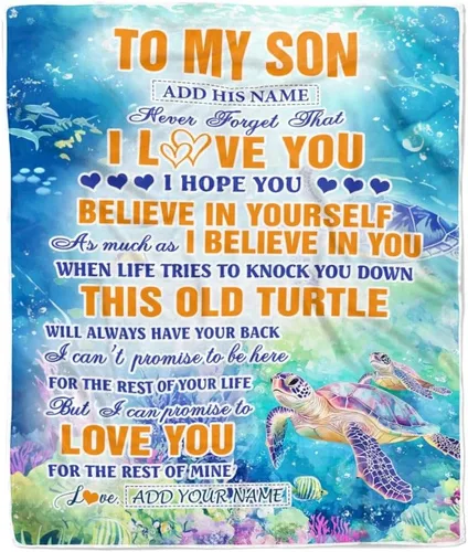 Vista 25 de Manta Personalizada "To My Son" de Mamá y Papá Regalos para Hijo que Va a la Universidad Cumpleaños Graduación Navidad Regalo Personalizado Manta