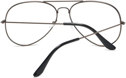 Vista 7 de AISSWZBER Lentes de aviador transparentes con marco de metal clásico prémium