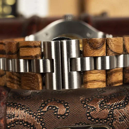 Vista 4 de BOBO BIRD Reloj mecánico automático de madera para hombre de diseño de marca de lujo multifunción de negocios de lujo para hombres