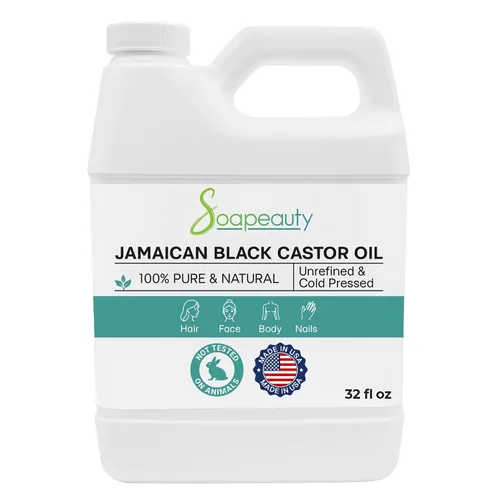 Vista 9 de Soapeauty Aceite de ricino negro jamaicano prensado en frío sin refinar Aceite de ricino negro natural 100% puro que promueve una piel y cabello