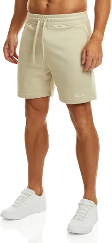 Vista 2 de Ouber Pantalones cortos deportivos de algodón para hombre, pantalones cortos de entrenamiento para gimnasio, deportivos y casuales