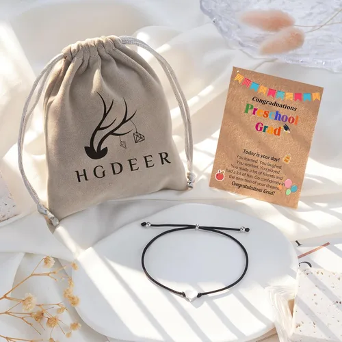Vista 7 de HGDEER Regalos de graduación para jardín de infantes, preescolar 5, pulseras ajustables con corazón de estrella