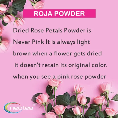Vista 4 de Neotea Polvo comestible de pétalos de rosa Orgánico y natural Para cocinar, té de hierbas, licuados de frutas, coberturas Mascarillas faciales