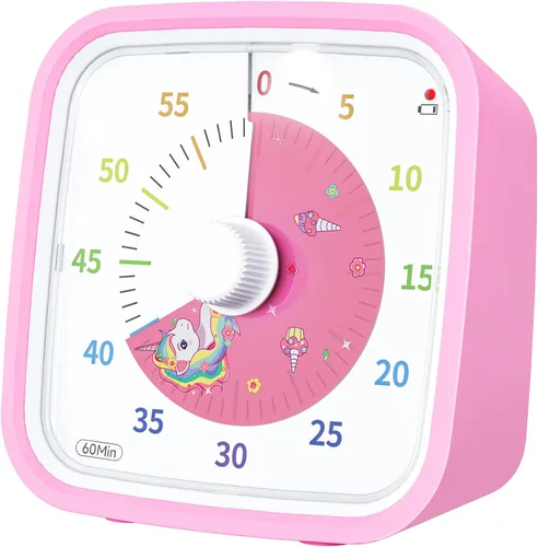 Vista 17 de Yunbaoit Temporizador Visual Negro Mejorado con Estuche Protector, Temporizador Silencioso de Cuenta Regresiva de 60 Minutos para Niños y Adultos