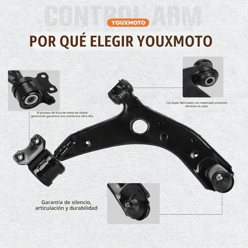 Vista 4 de Brazos de control de suspensión delantera inferior para el lado del conductor del pasajero para Mazda 3 2004-2009, apto para Mazda 5 2006-2017
