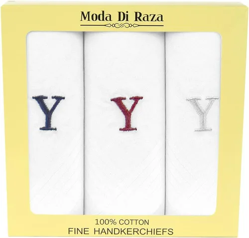 Vista 3 de Pañuelo inicial para hombre, juego de 3 piezas, pañuelo de algodón con monograma, con tu letra inicial