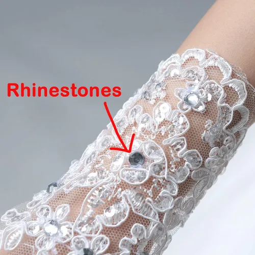 Vista 6 de LeJulyeekay Guantes de encaje para comunión de boda concurso de princesa flores y niñas