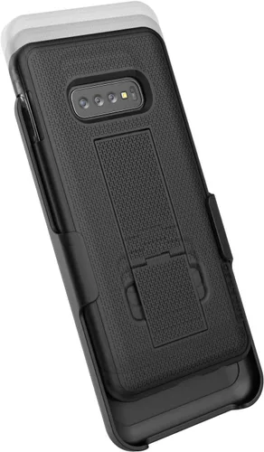 Vista 4 de Encased Funda con clip para cinturón Galaxy S10 (2019 DuraClip) Funda de agarre delgada con funda para Samsung S10 (negro)