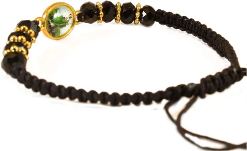 Vista 2 de Pulsera ajustable de San Judas con incrustaciones de oro, pulsera ajustable, protección de prosperidad, buena suerte, pulsera de San Judas Tadeo