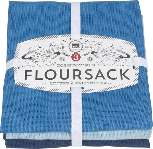 Vista 9 de Now Designs floursack – paños de cocina, set de tres, azul/blanco real