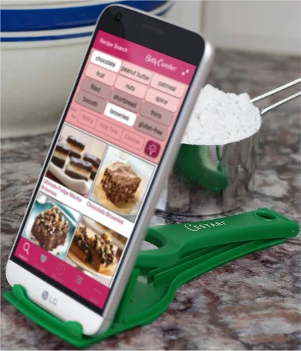 Vista 2 de Cestari Soporte para recetas para teléfonos inteligentes y tabletas, mantén tu teléfono, Kindle o iPad cómodo mientras cocinas - Soporte original