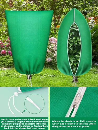 Vista 3 de Cubiertas para Plantas más Gruesas, Chaqueta de Protección contra Heladas 2.36 oz/yd², 2'x2.6' Cubiertas Reutilizables para Plantas de Invierno