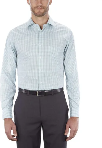 Vista 2 de Van Heusen - Camisa de vestir para hombre, ajuste regular, cuello flexible, a cuadros