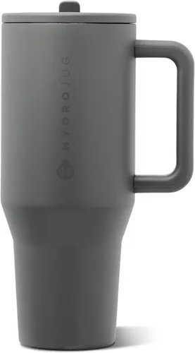 Vista 20 de HydroJug Traveler - Botella de agua de 40 onzas con asa y pajita abatible - Cabe en portavasos, vaso resistente a fugas - Reutilizable, aislado