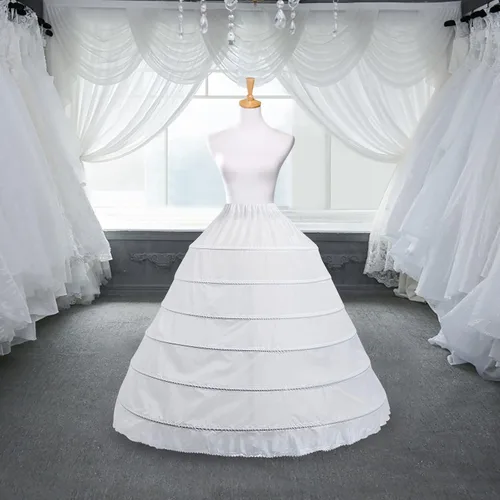 Vista 8 de Falda de aro completa de línea A vestido de novia para vestido de novia de crinoline vestido de baile