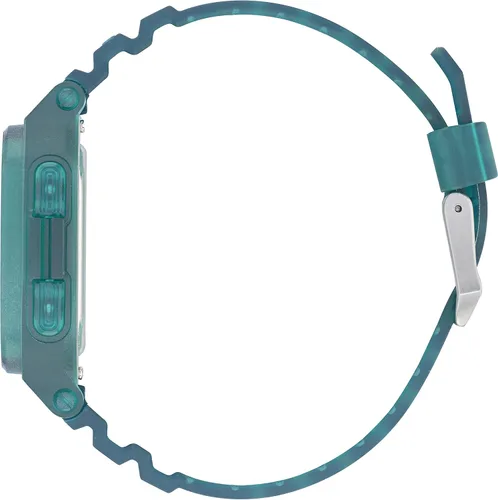 Vista 3 de adidas Reloj digital con correa de resina verde transparente (Modelo AOST220482I), Verde, Digital