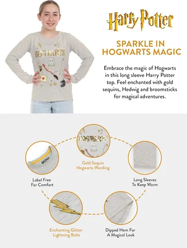 Vista 4 de Harry Potter Camiseta de manga larga Hogwarts para niñas
