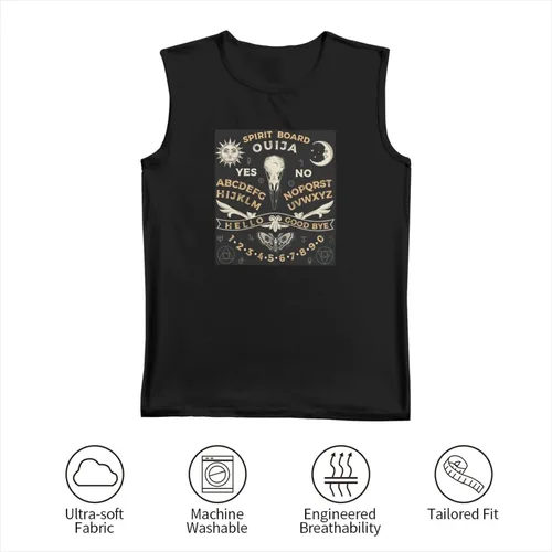Vista 4 de Game Ouija Board Pattern Tank Tops Mans T-Shirt Sleeveless T-Shirt