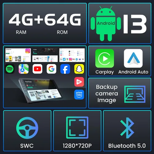 Vista 5 de 4G RAM+64 ROM Android 13 Radio de coche para Chevy Silverado GMC Sierra