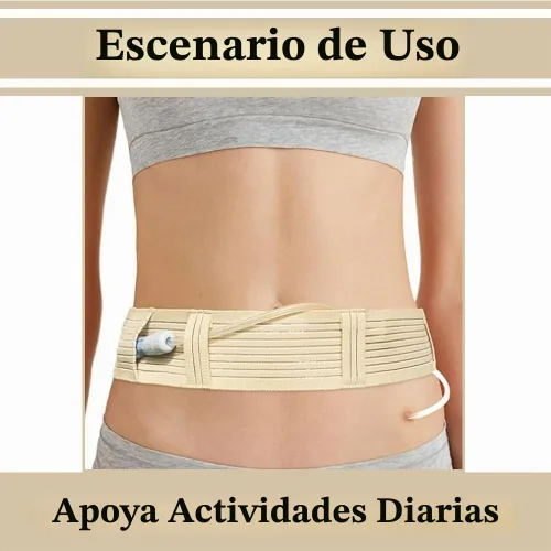 Vista 6 de Cinturón de malla peritoneal transpirable PD para catéter de diálisis y tubos de alimentación estomacal, cinturones protectores ajustables