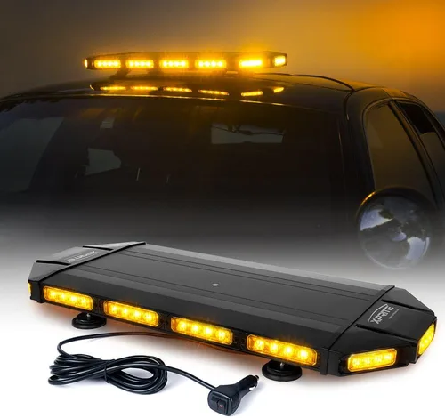 Vista 10 de Xprite - Barra de luz estroboscópica LED de 18" ámbar para techo, luces estroboscópicas de montaje magnético para camiones, baliza de advertencia