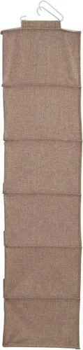 Vista 4 de Household Essentials Organizador de armario colgante de 6 estantes, estante colgante de armario, estantería de tela de lino y PEVA, beige