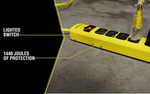 Vista 4 de Yellow Jacket 5138N - Protector de sobretensiones de cableado, con cable de 15 pies, 6 enchufes