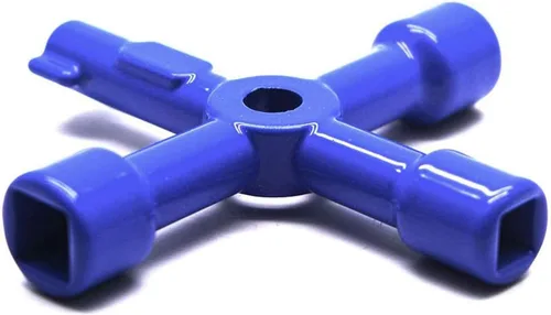 Vista 3 de Llave multifuncional de 4 vías, llave de fontanería, herramienta de apertura de llave de plomero para control eléctrico, medidor de agua, gas, caja