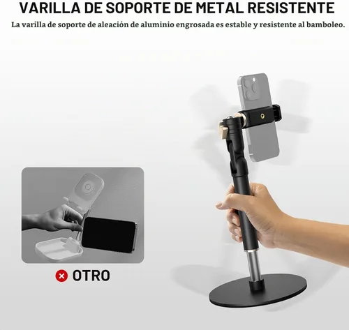 Vista 5 de NEEWER MT010 - Soporte de teléfono celular para escritorio, mesa de oficina ajustable, compatible con iPhone y Samsung para grabación de video