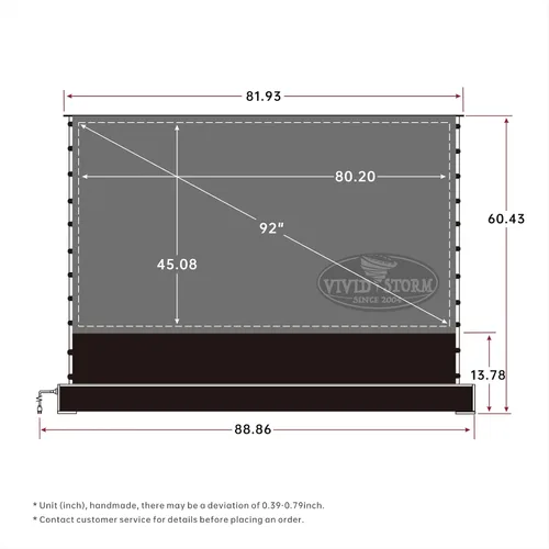 Vista 2 de VIVIDSTORM Soporte de pantalla de proyección S PRO P de 92 pulgadas, pantalla de proyector láser 4K UHD con sonido transparente perforado compatible