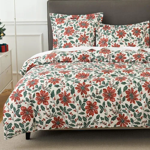 Vista 16 de DAUAOTO Juego de funda de edredón Twin XL de 68"X92", ropa de cama de algodón con estampado de granja para cama Twin XL extra larga, patrón floral