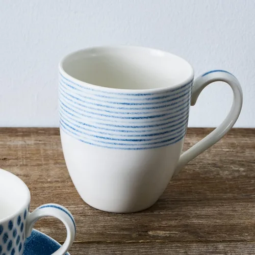 Vista 2 de Noritake Juego de 4 tazas de hamaca azul, 15 onzas.