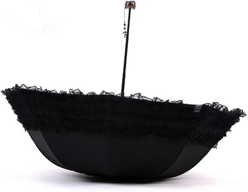 Vista 3 de Honeystore Paraguas plegable a prueba de rayos ultravioleta Princess Lace Parasol con cúpula anti-UV