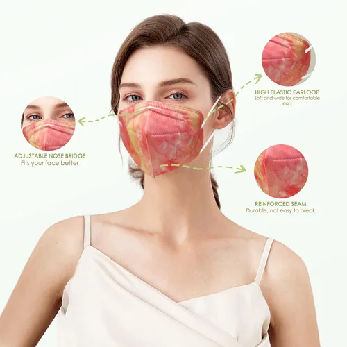 Vista 5 de Wecolor KN95 Face Masks 50 Pack 5-Ply Breathable Safety Respirator Cup Dust Disposable KN95 Mask