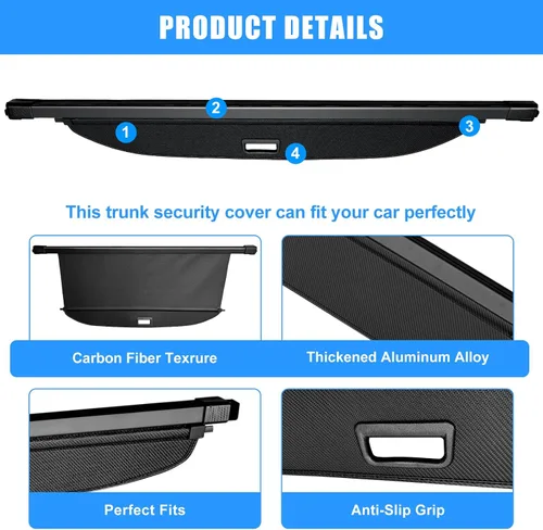 Vista 61 de AUXKO - Cubierta de carga retráctil para Lincoln MKX 2018-2016, cubierta de equipaje de maletero con protección de sombra para Lincoln Nautilus