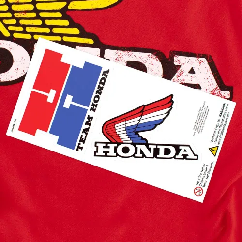 Vista 6 de Camiseta y calcomanías con logotipo de ala amarilla de Honda
