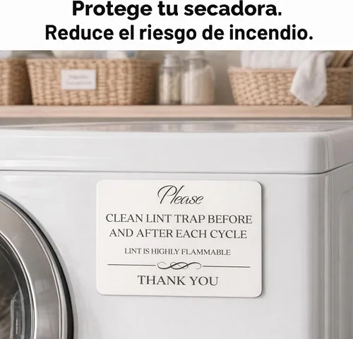 Vista 2 de Señal de trampa de pelusa limpia (imán de 4.75 x 3.5 pulgadas) - Productos Blanco