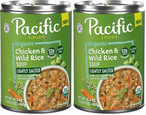 Vista 9 de Pacific Foods Sopa orgánica de pollo y arroz silvestre, lata de 16.3 oz